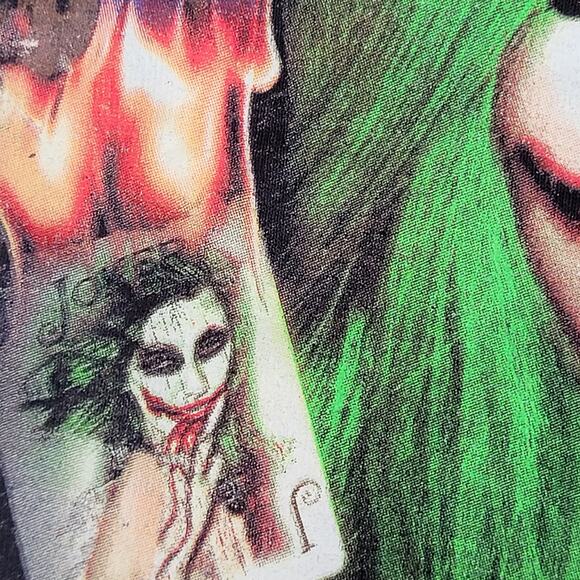 Harley-Quinn Joker Bleached Shirt Womens Small 17x27 Black Crazy - Picture 7 of 11